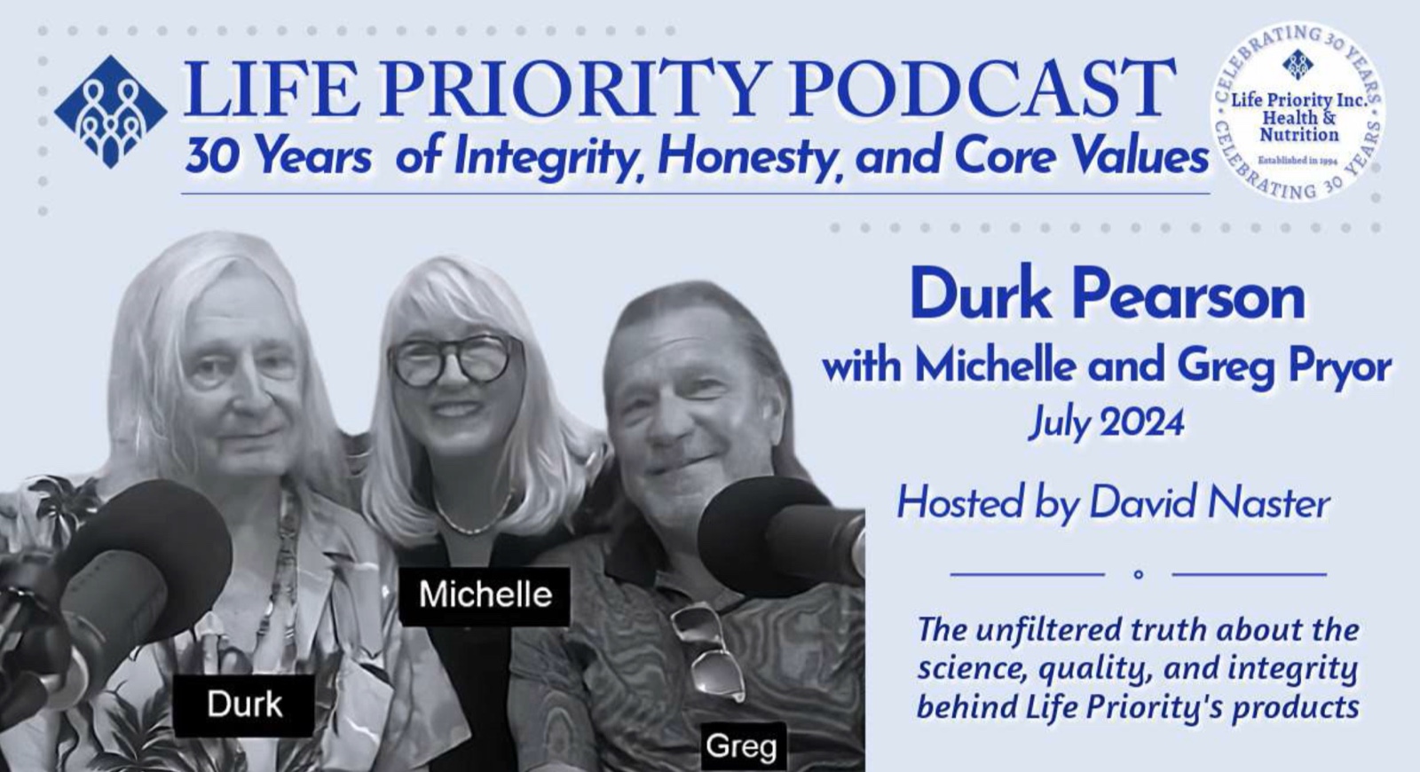 Durk Pearson with Greg and Michelle Pryor on the Life Priority podcast